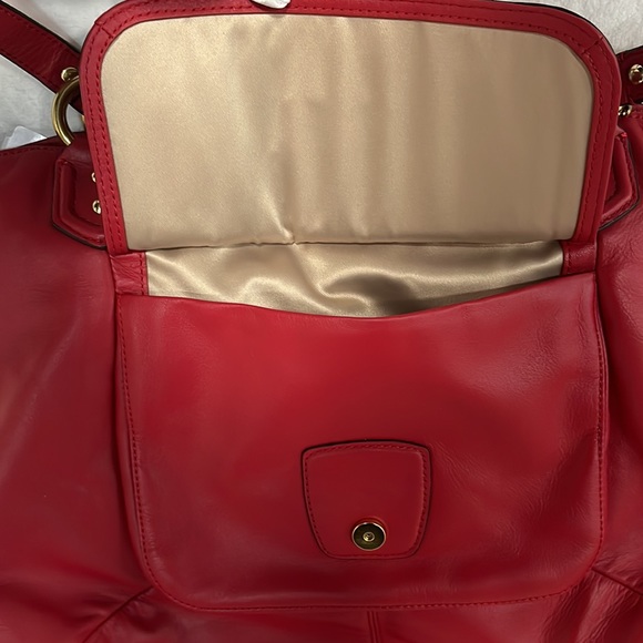NEW RED Coach Campbell Belle Leather Carryall - NWT - Picture 8 of 12